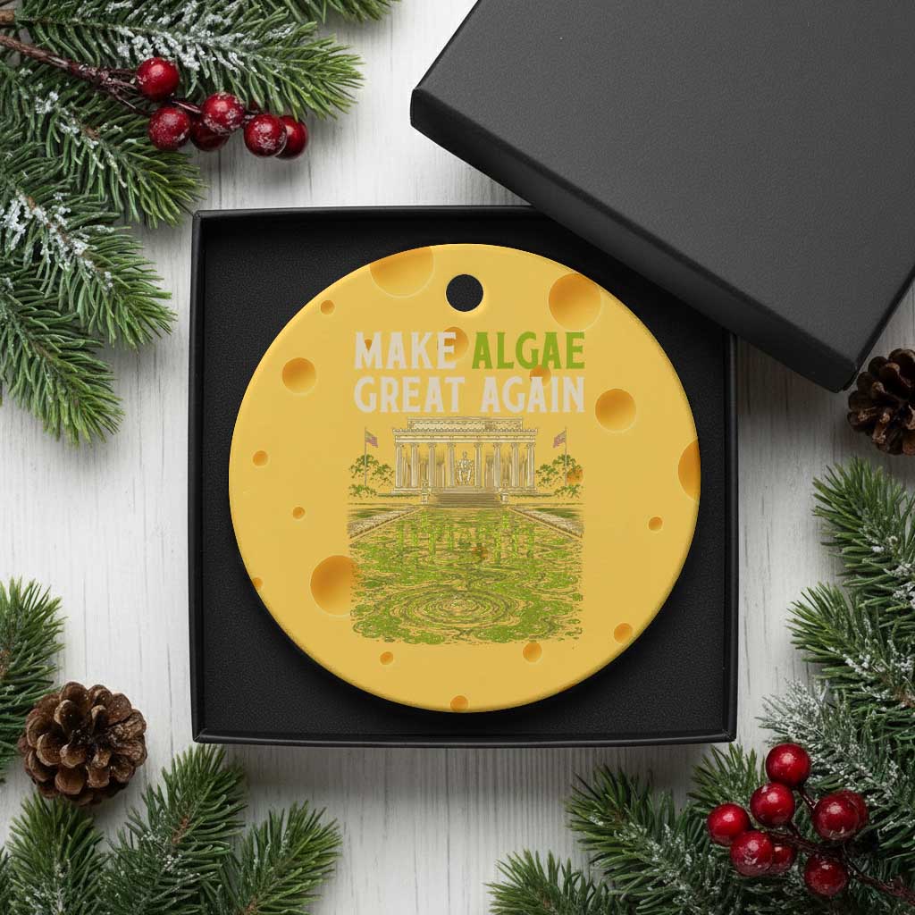 Make Algae Great Again Lincoln Memorial Reflecting Pool Graphic Ceramic Ornament Funny Washington DC Viral Swamp Meme