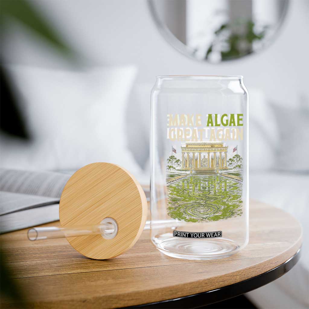 Make Algae Great Again Lincoln Memorial Reflecting Pool Graphic Glass Can Funny Washington DC Viral Swamp Meme