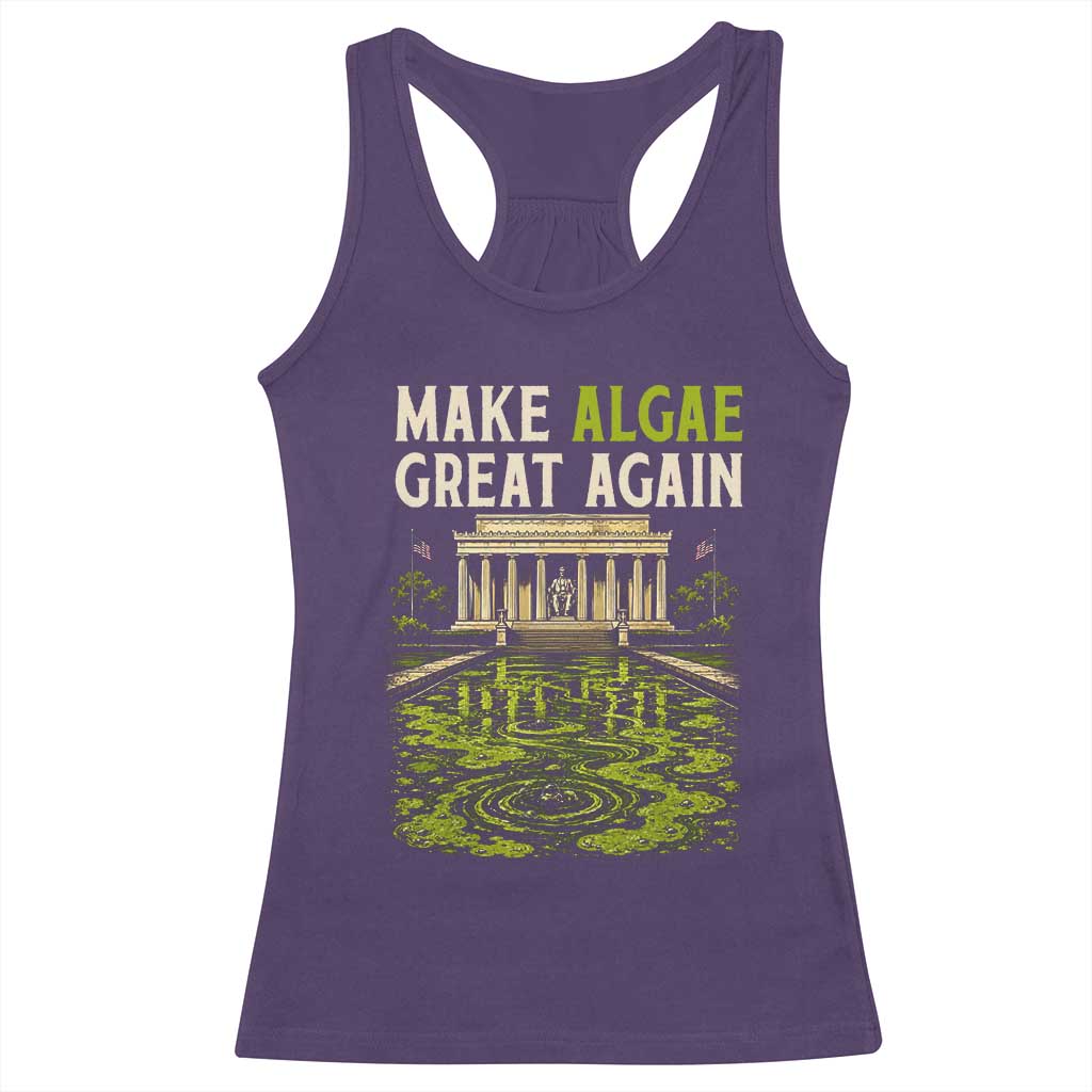 Make Algae Great Again Lincoln Memorial Reflecting Pool Graphic Racerback Tank Top Funny Washington DC Viral Swamp Meme