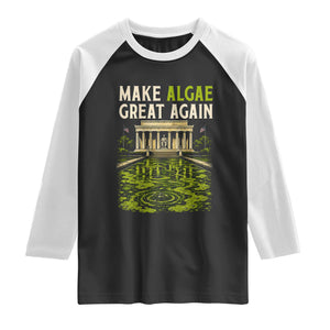 Make Algae Great Again Lincoln Memorial Reflecting Pool Graphic Raglan Shirt Funny Washington DC Viral Swamp Meme