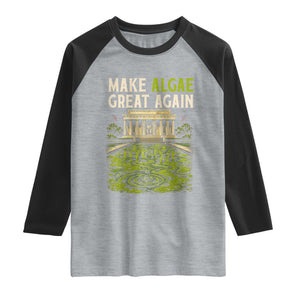 Make Algae Great Again Lincoln Memorial Reflecting Pool Graphic Raglan Shirt Funny Washington DC Viral Swamp Meme