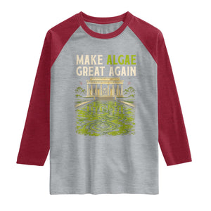 Make Algae Great Again Lincoln Memorial Reflecting Pool Graphic Raglan Shirt Funny Washington DC Viral Swamp Meme