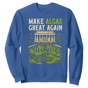 Make Algae Great Again Lincoln Memorial Reflecting Pool Graphic Sweatshirt Funny Washington DC Viral Swamp Meme