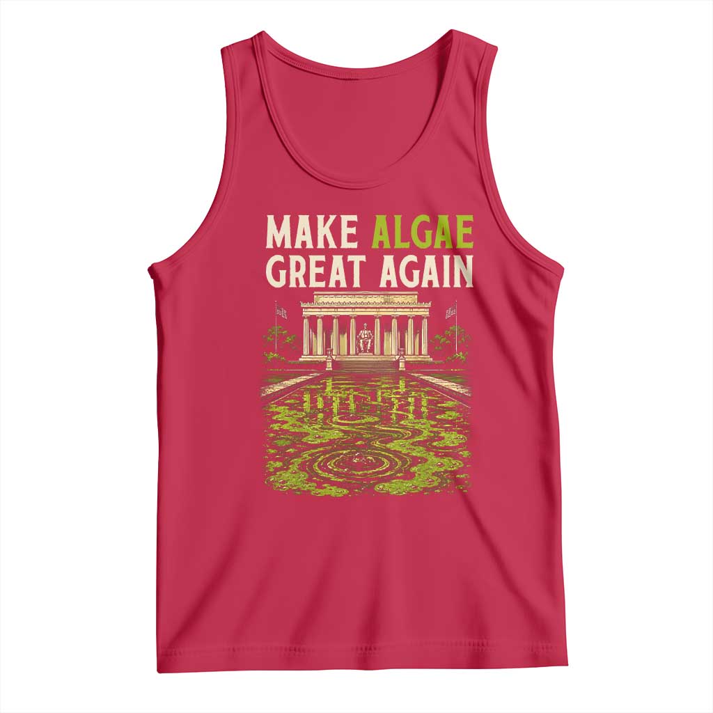 Make Algae Great Again Lincoln Memorial Reflecting Pool Graphic Tank Top Funny Washington DC Viral Swamp Meme