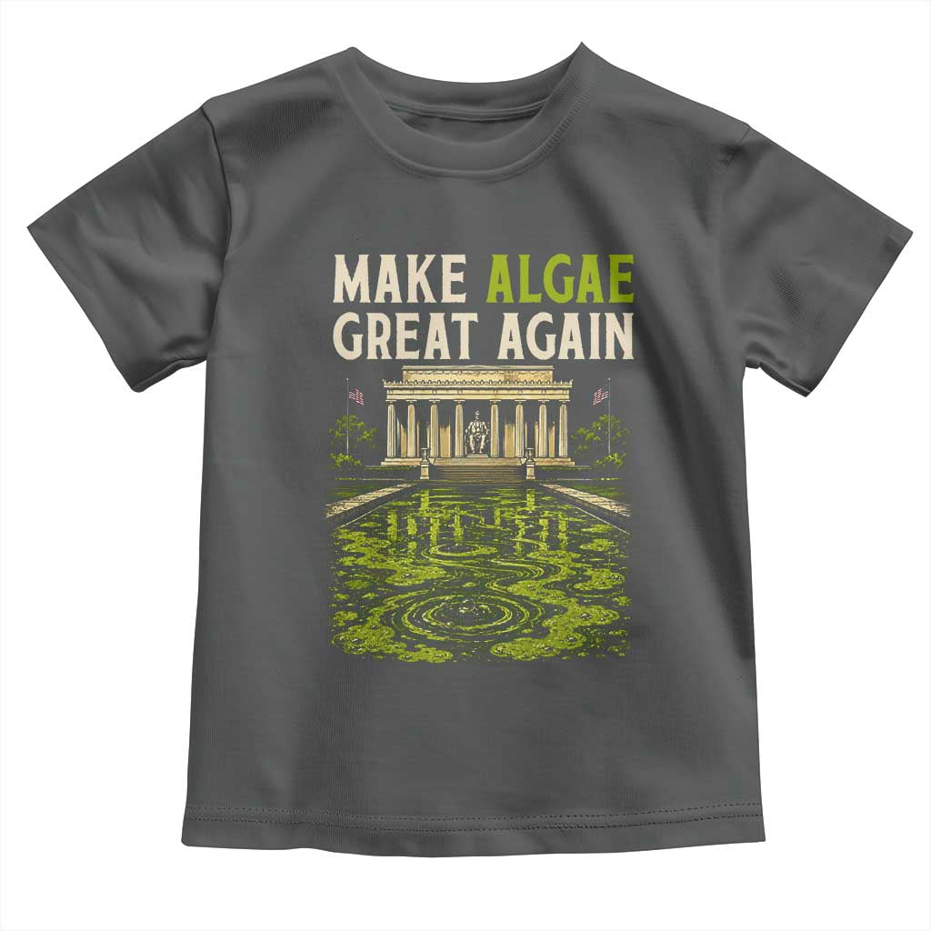 Make Algae Great Again Lincoln Memorial Reflecting Pool Graphic Toddler T Shirt Funny Washington DC Viral Swamp Meme