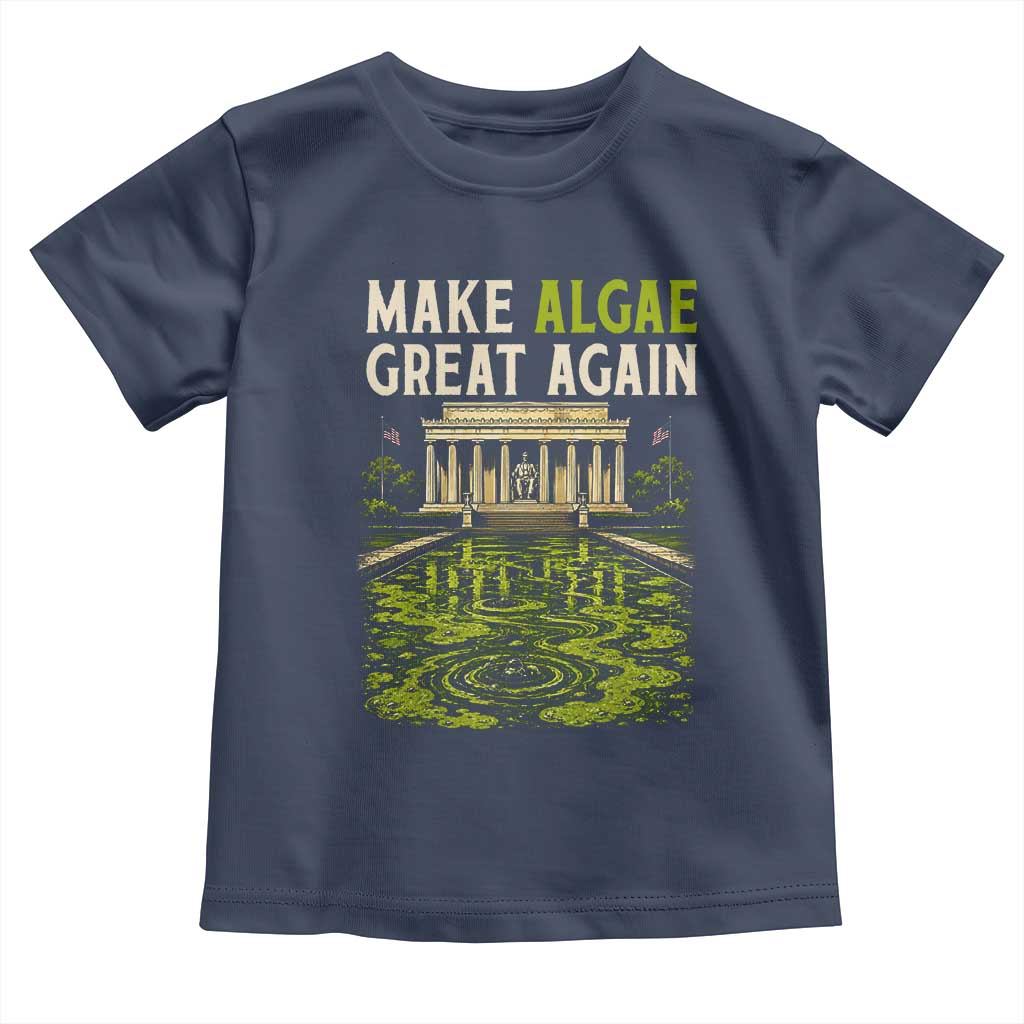 Make Algae Great Again Lincoln Memorial Reflecting Pool Graphic Toddler T Shirt Funny Washington DC Viral Swamp Meme