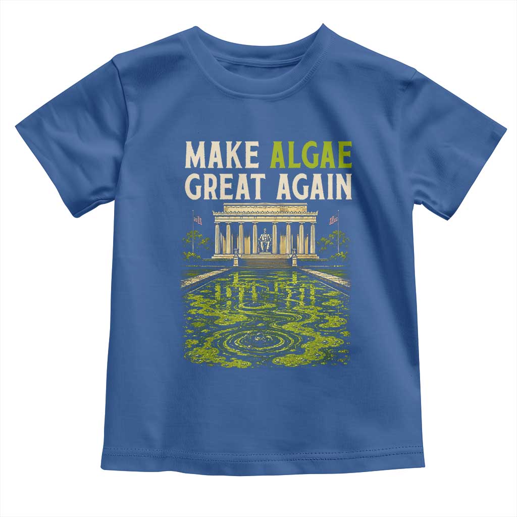 Make Algae Great Again Lincoln Memorial Reflecting Pool Graphic Toddler T Shirt Funny Washington DC Viral Swamp Meme
