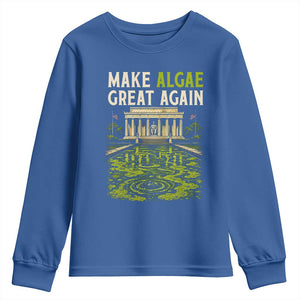 Make Algae Great Again Lincoln Memorial Reflecting Pool Graphic Youth Sweatshirt Funny Washington DC Viral Swamp Meme