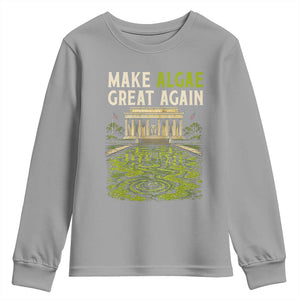 Make Algae Great Again Lincoln Memorial Reflecting Pool Graphic Youth Sweatshirt Funny Washington DC Viral Swamp Meme