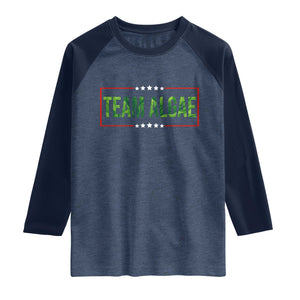 Team Algae Satire Raglan Shirt Funny Lincoln Memorial Reflecting Pool Meme Parody