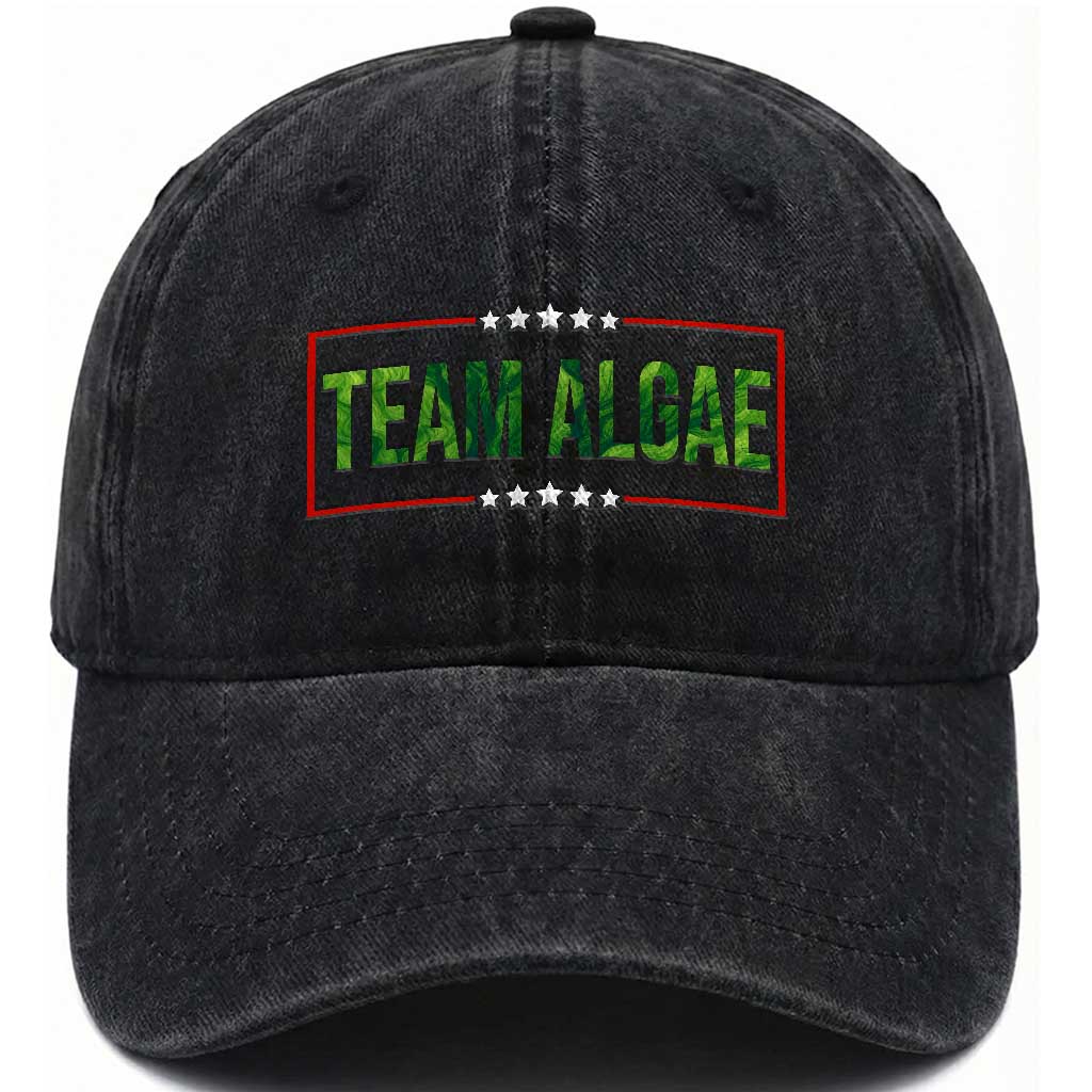Team Algae Satire Washed Cotton Baseball Cap Funny Lincoln Memorial Reflecting Pool Meme Parody TS02 Print Your Wear