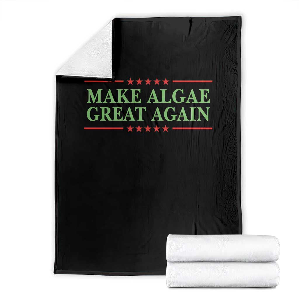 Make Algae Great Again Retro Throw Blanket Funny Lincoln Memorial Reflecting Pool Parody Meme