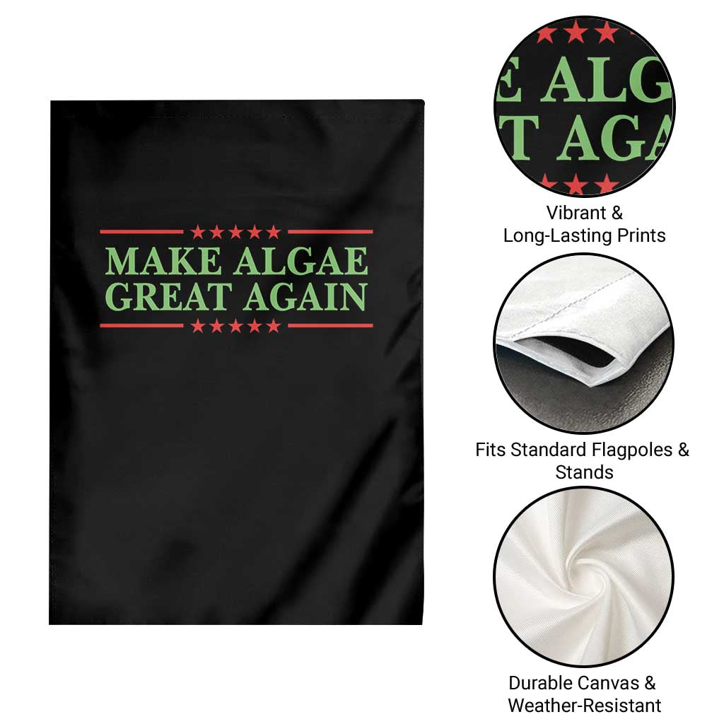 Make Algae Great Again Retro Garden Flag Funny Lincoln Memorial Reflecting Pool Parody Meme