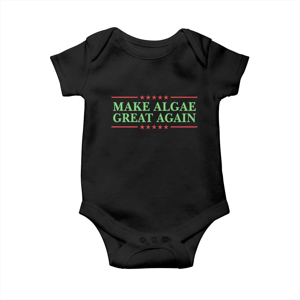 Make Algae Great Again Retro Baby Onesie Funny Lincoln Memorial Reflecting Pool Parody Meme