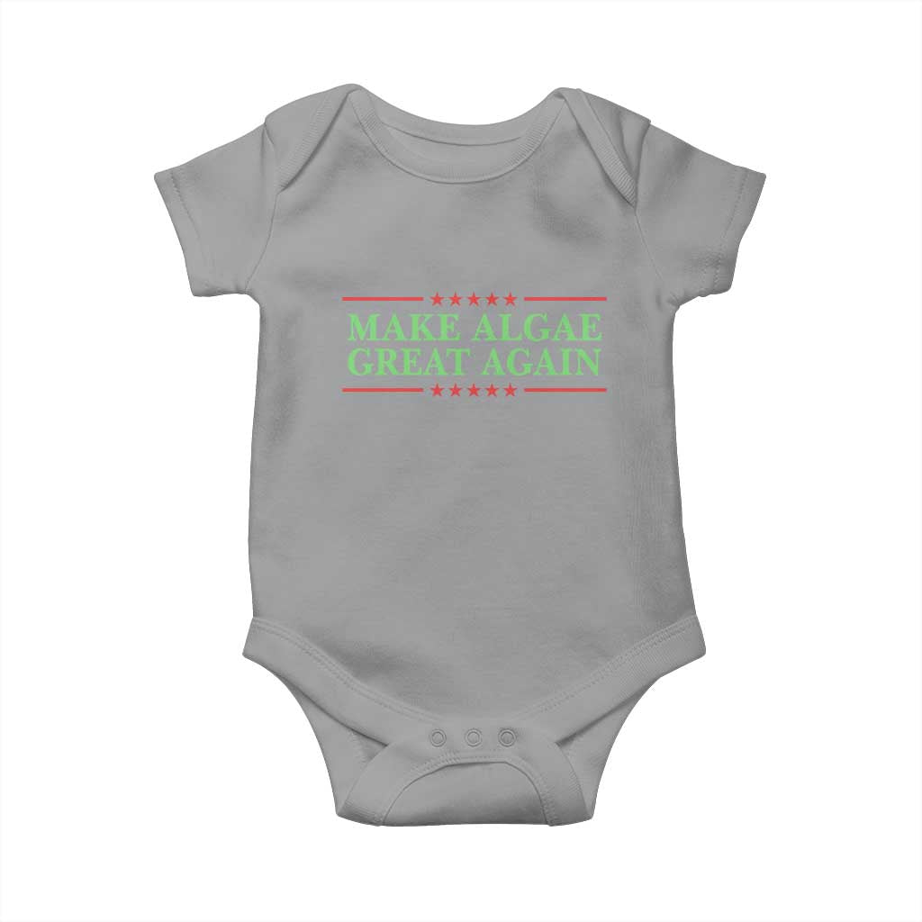 Make Algae Great Again Retro Baby Onesie Funny Lincoln Memorial Reflecting Pool Parody Meme