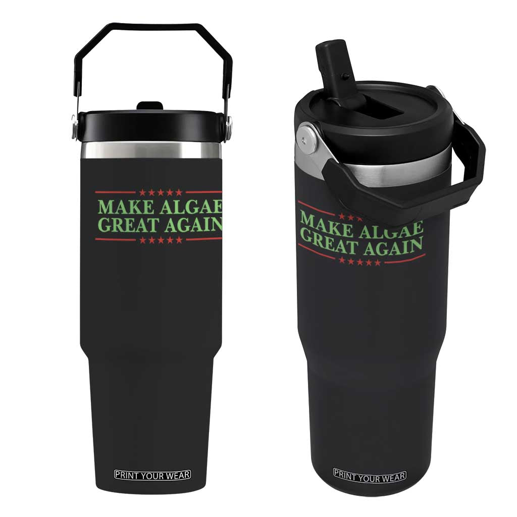 Make Algae Great Again Retro Flip Straw Tumbler Funny Lincoln Memorial Reflecting Pool Parody Meme