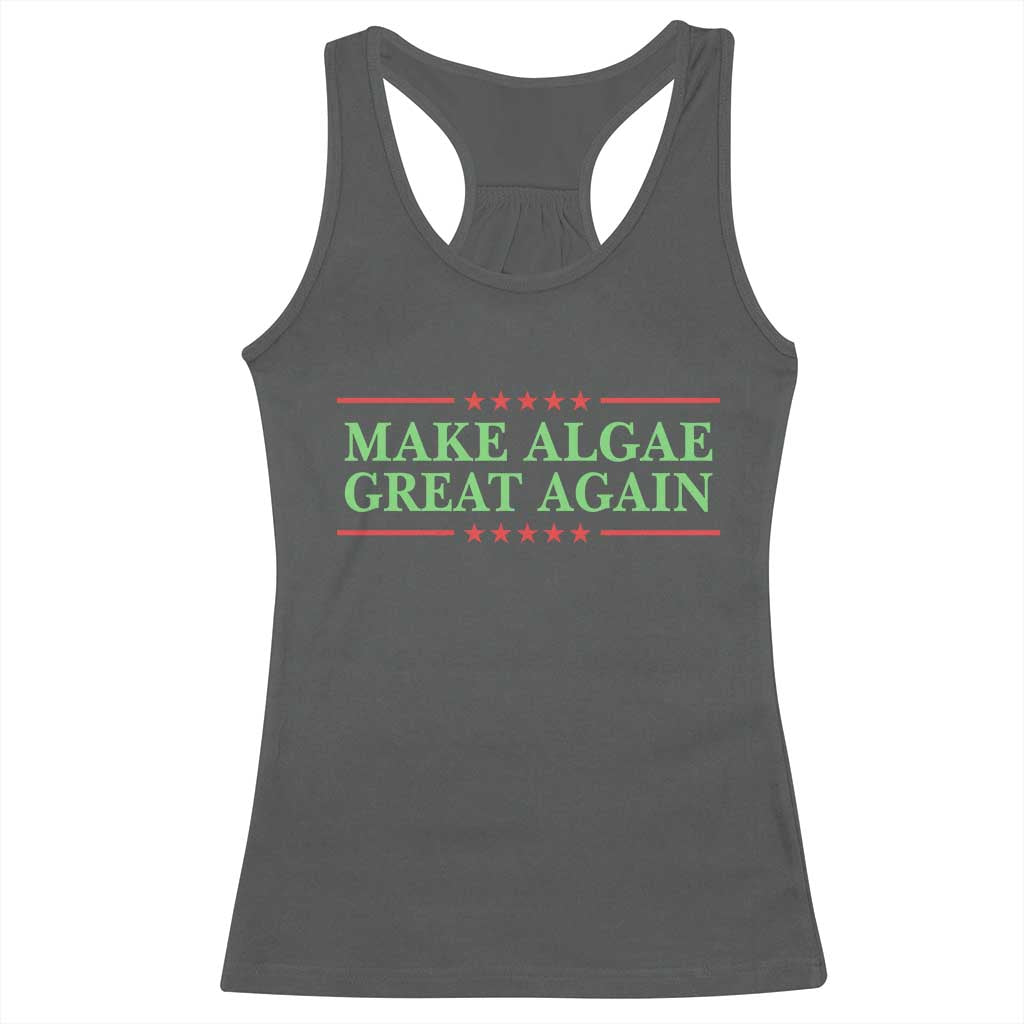 Make Algae Great Again Retro Racerback Tank Top Funny Lincoln Memorial Reflecting Pool Parody Meme
