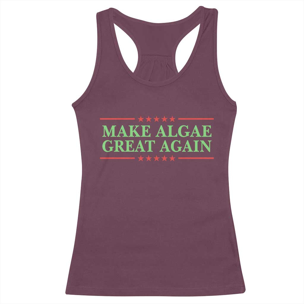 Make Algae Great Again Retro Racerback Tank Top Funny Lincoln Memorial Reflecting Pool Parody Meme