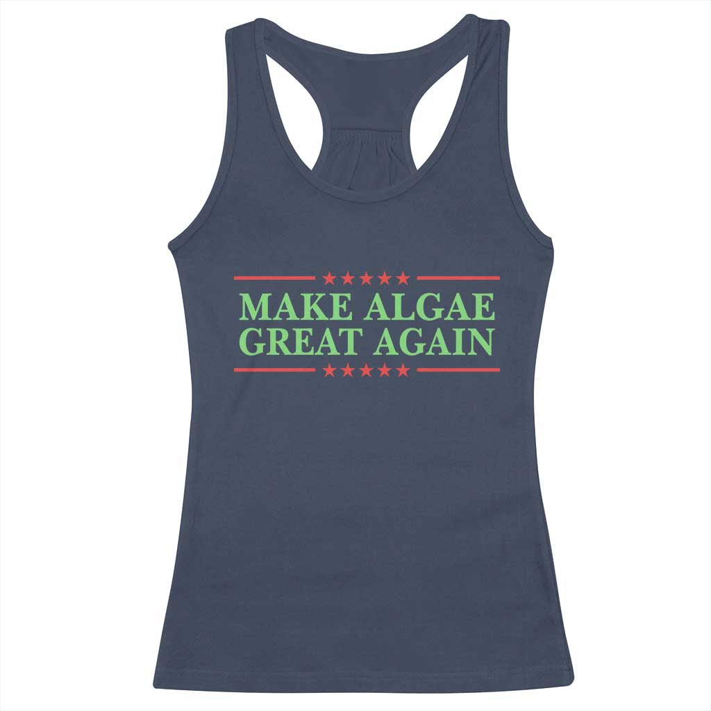 Make Algae Great Again Retro Racerback Tank Top Funny Lincoln Memorial Reflecting Pool Parody Meme