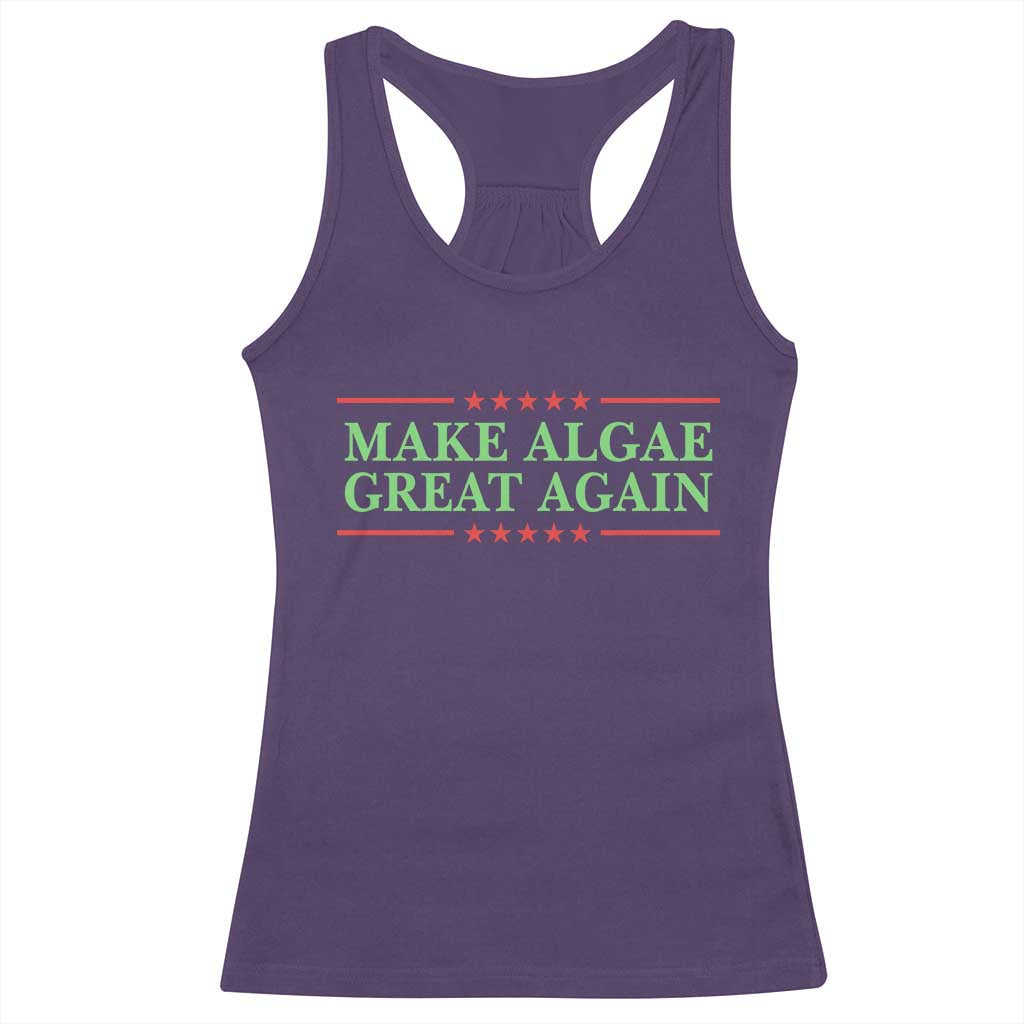 Make Algae Great Again Retro Racerback Tank Top Funny Lincoln Memorial Reflecting Pool Parody Meme