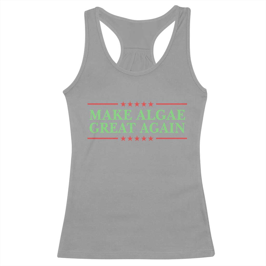 Make Algae Great Again Retro Racerback Tank Top Funny Lincoln Memorial Reflecting Pool Parody Meme