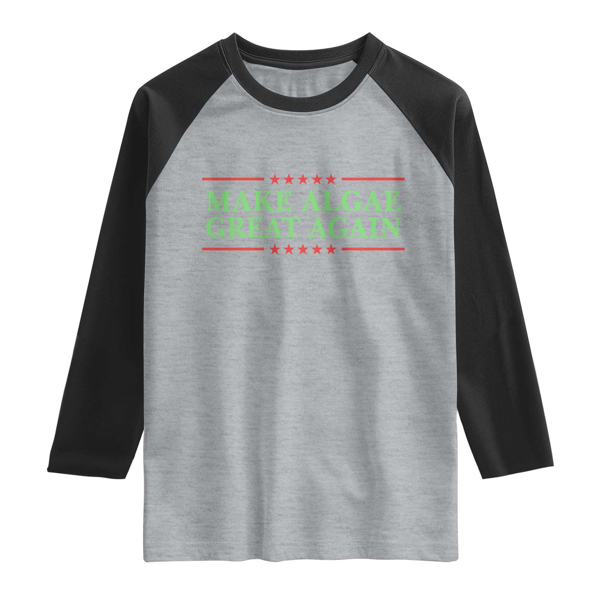 Make Algae Great Again Retro Raglan Shirt Funny Lincoln Memorial Reflecting Pool Parody Meme