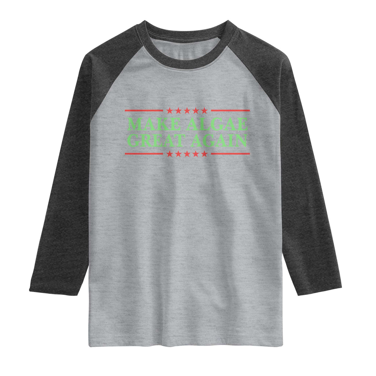 Make Algae Great Again Retro Raglan Shirt Funny Lincoln Memorial Reflecting Pool Parody Meme