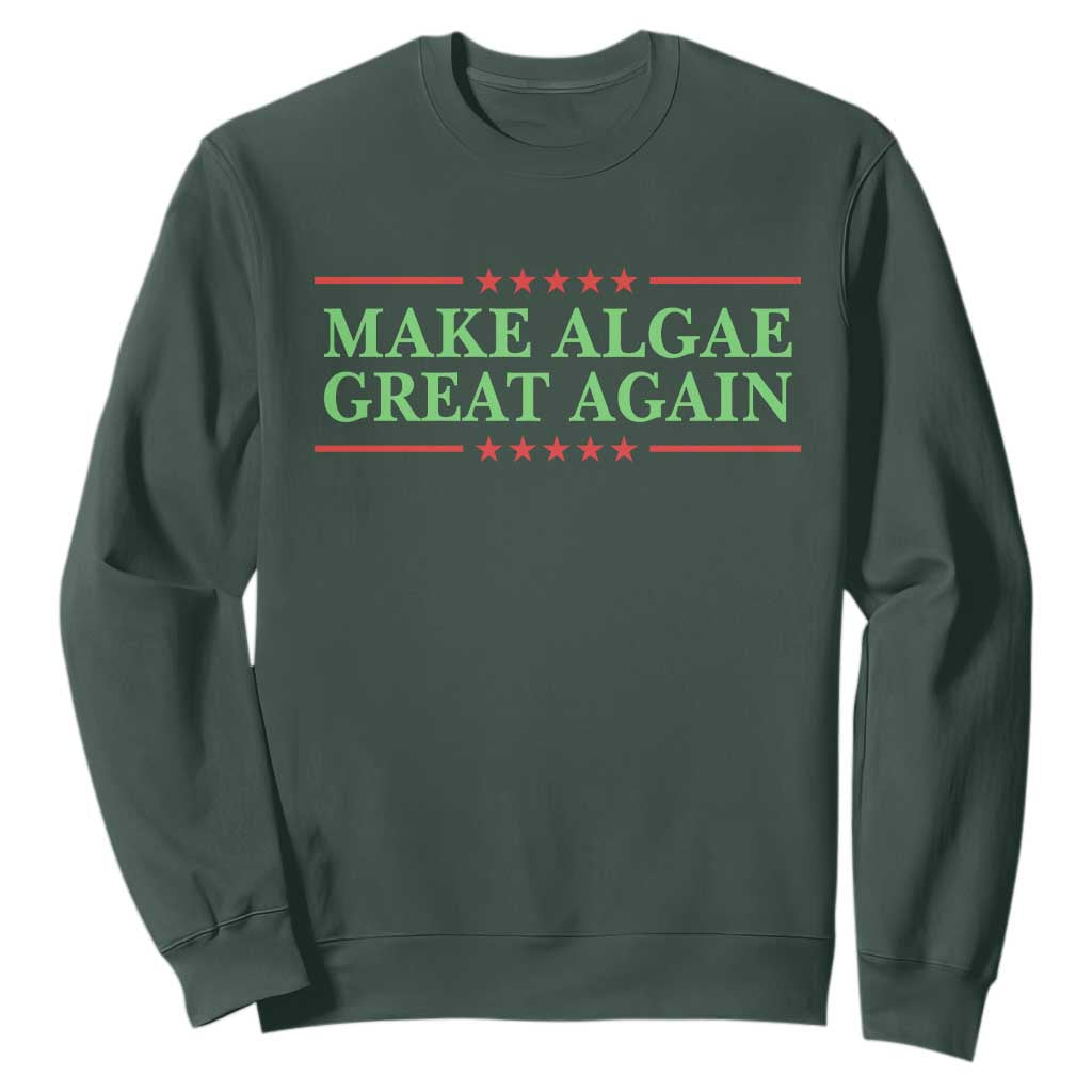 Make Algae Great Again Retro Sweatshirt Funny Lincoln Memorial Reflecting Pool Parody Meme