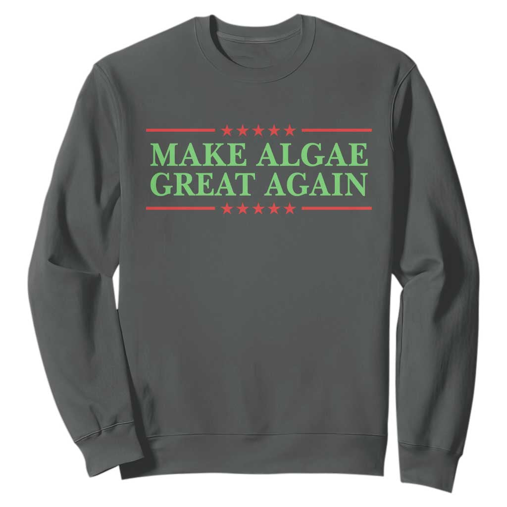 Make Algae Great Again Retro Sweatshirt Funny Lincoln Memorial Reflecting Pool Parody Meme