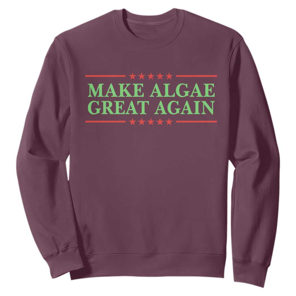 Make Algae Great Again Retro Sweatshirt Funny Lincoln Memorial Reflecting Pool Parody Meme