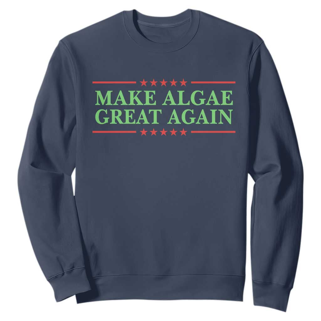 Make Algae Great Again Retro Sweatshirt Funny Lincoln Memorial Reflecting Pool Parody Meme