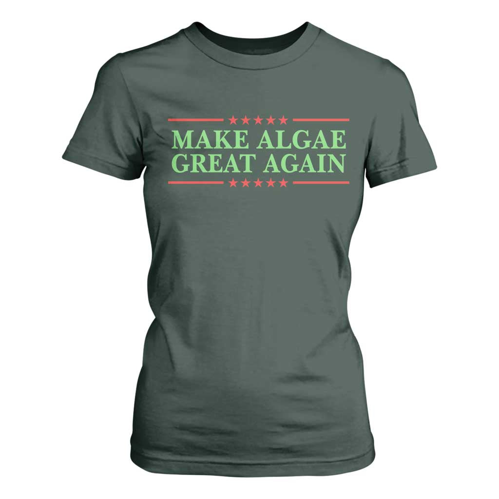 Make Algae Great Again Retro T Shirt For Women Funny Lincoln Memorial Reflecting Pool Parody Meme