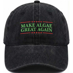 Make Algae Great Again Retro Washed Cotton Baseball Cap Funny Lincoln Memorial Reflecting Pool Parody Meme