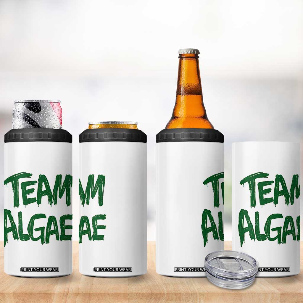 Team Algae Slime Dripping Style Graphic 4 in 1 Can Cooler Tumbler Viral Lincoln Memorial Reflecting Pool Swamp Meme