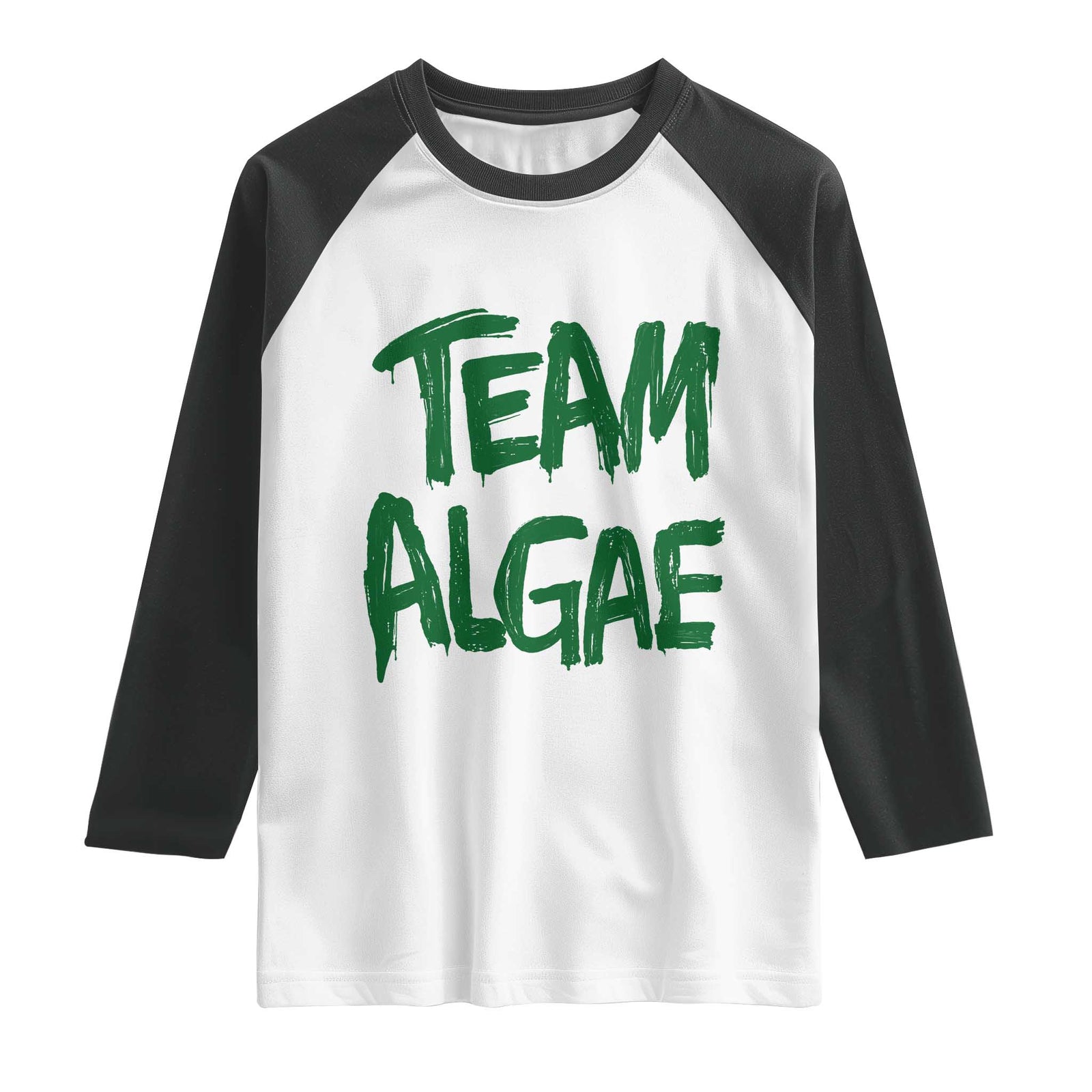 Team Algae Slime Dripping Style Graphic Raglan Shirt Viral Lincoln Memorial Reflecting Pool Swamp Meme TS02 White Black Print Your Wear