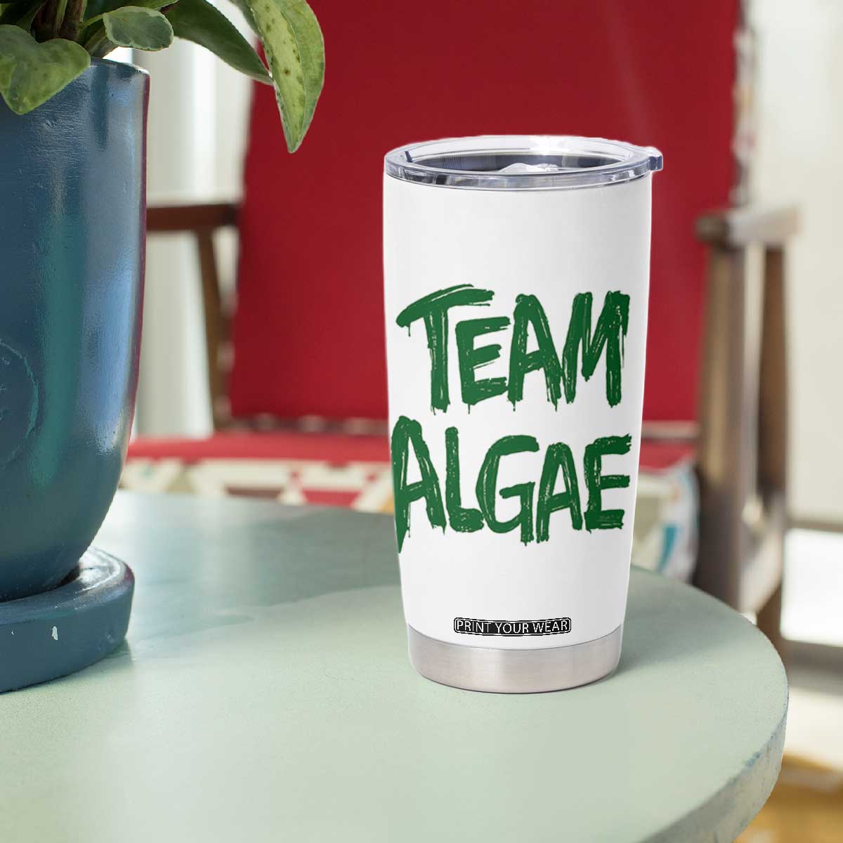 Team Algae Slime Dripping Style Graphic Tumbler Cup Viral Lincoln Memorial Reflecting Pool Swamp Meme