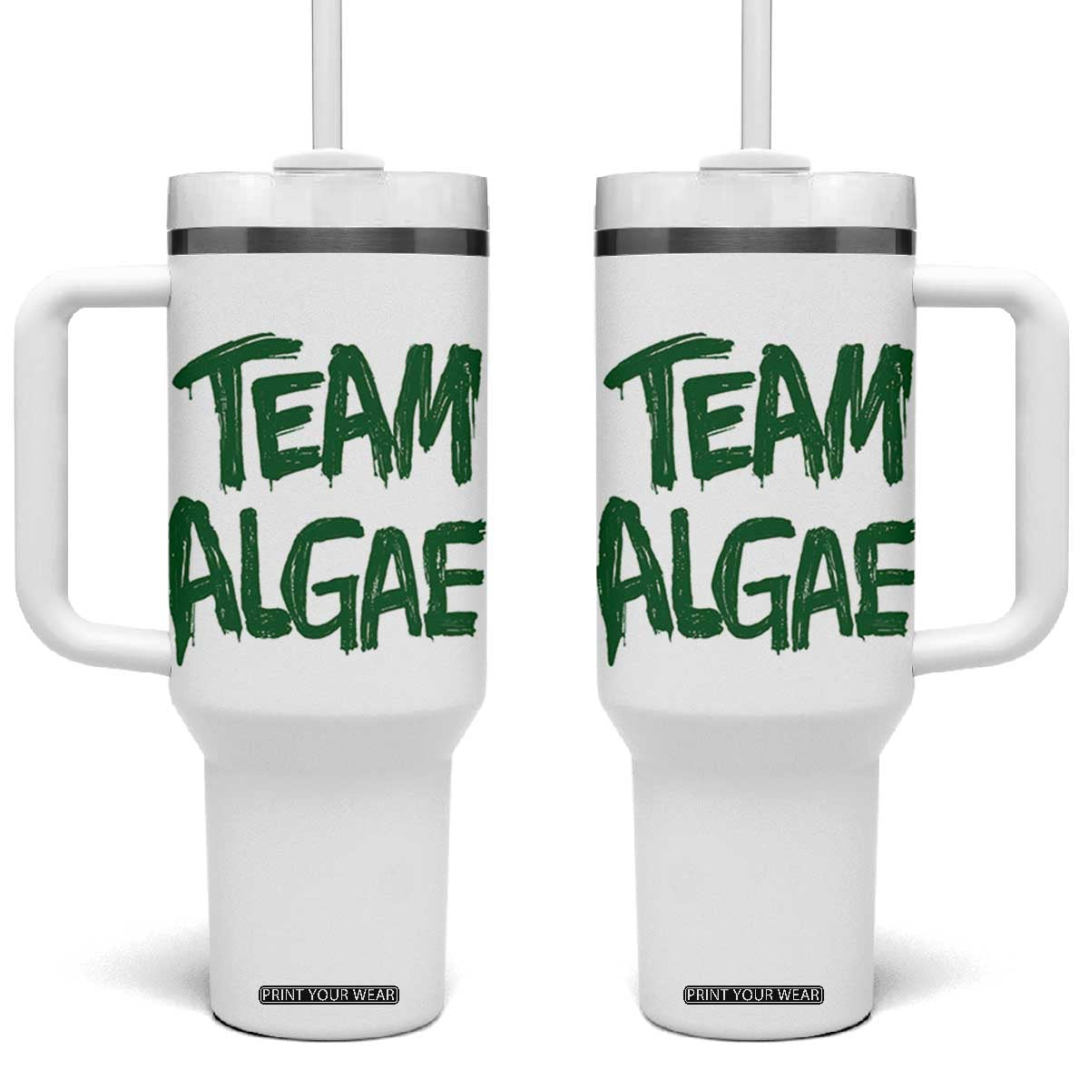 Team Algae Slime Dripping Style Graphic Tumbler With Handle Viral Lincoln Memorial Reflecting Pool Swamp Meme