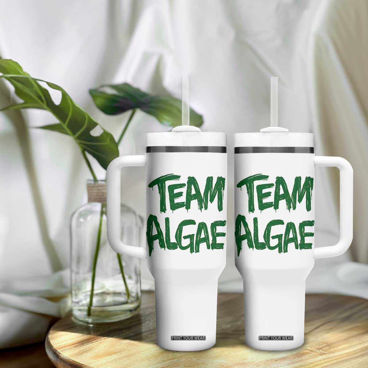 Team Algae Slime Dripping Style Graphic Tumbler With Handle Viral Lincoln Memorial Reflecting Pool Swamp Meme