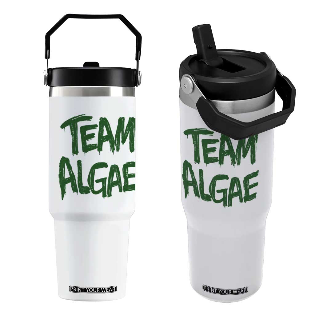 Team Algae Slime Dripping Style Graphic Flip Straw Tumbler Viral Lincoln Memorial Reflecting Pool Swamp Meme