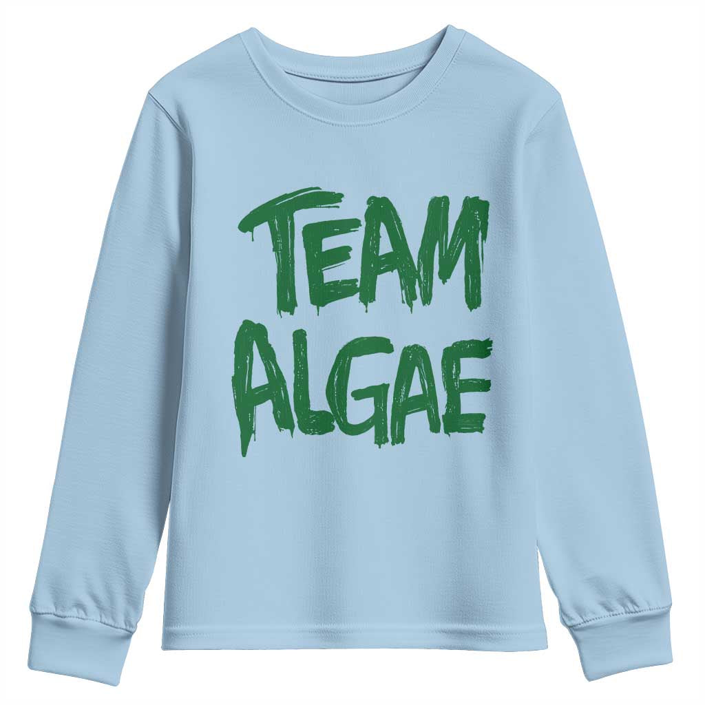 Team Algae Slime Dripping Style Graphic Youth Sweatshirt Viral Lincoln Memorial Reflecting Pool Swamp Meme