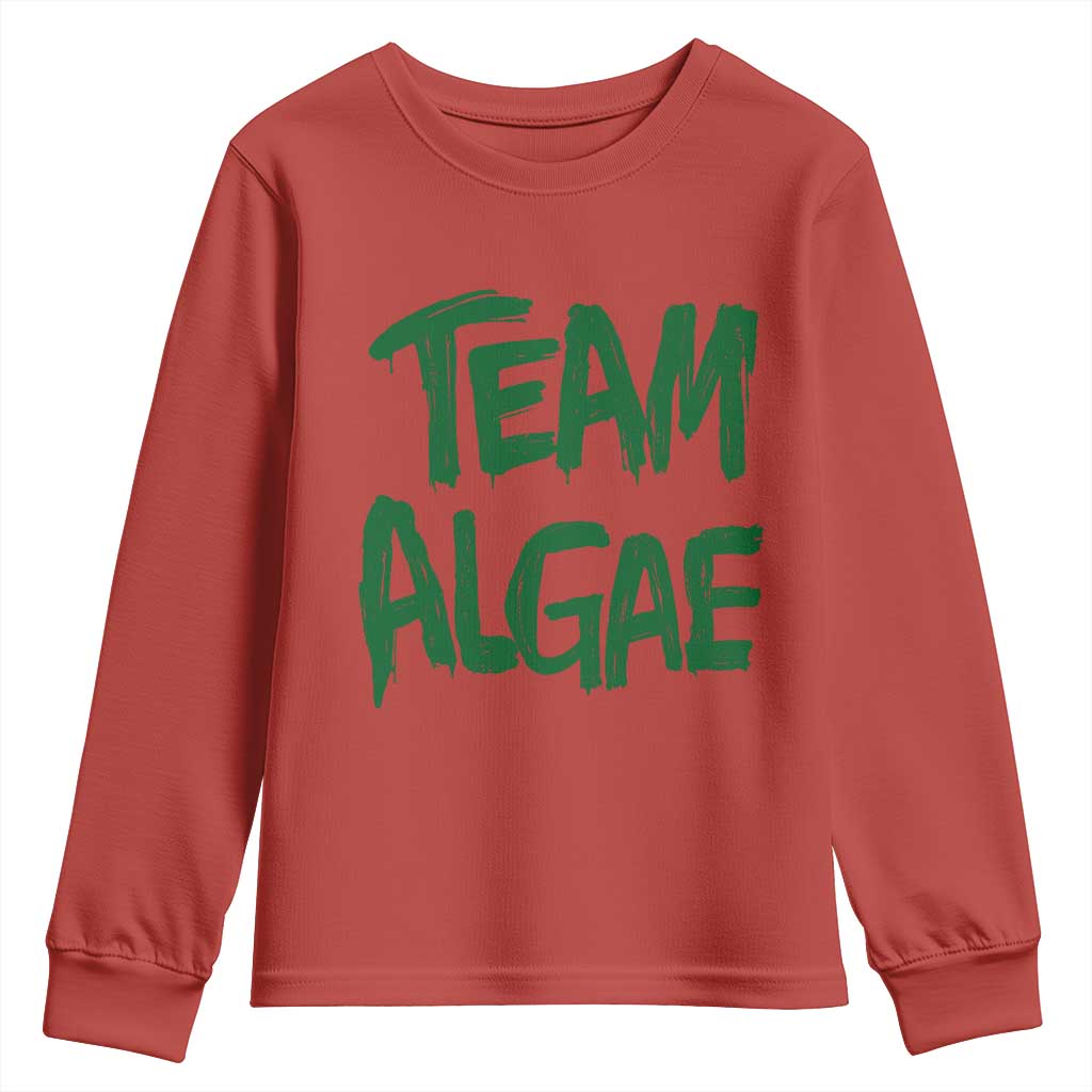Team Algae Slime Dripping Style Graphic Youth Sweatshirt Viral Lincoln Memorial Reflecting Pool Swamp Meme
