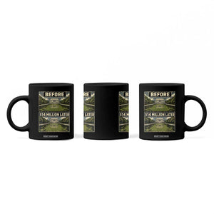 Before and 14 Million Dollars Later Lincoln Memorial Reflecting Pool Meme Coffee Mug Funny Government Spending Satire