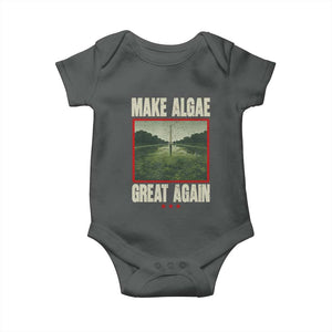 Make Algae Great Again Funny DC Slamp Slime Parody Baby Onesie Washington Monument Reflecting Pool Vintage Photo