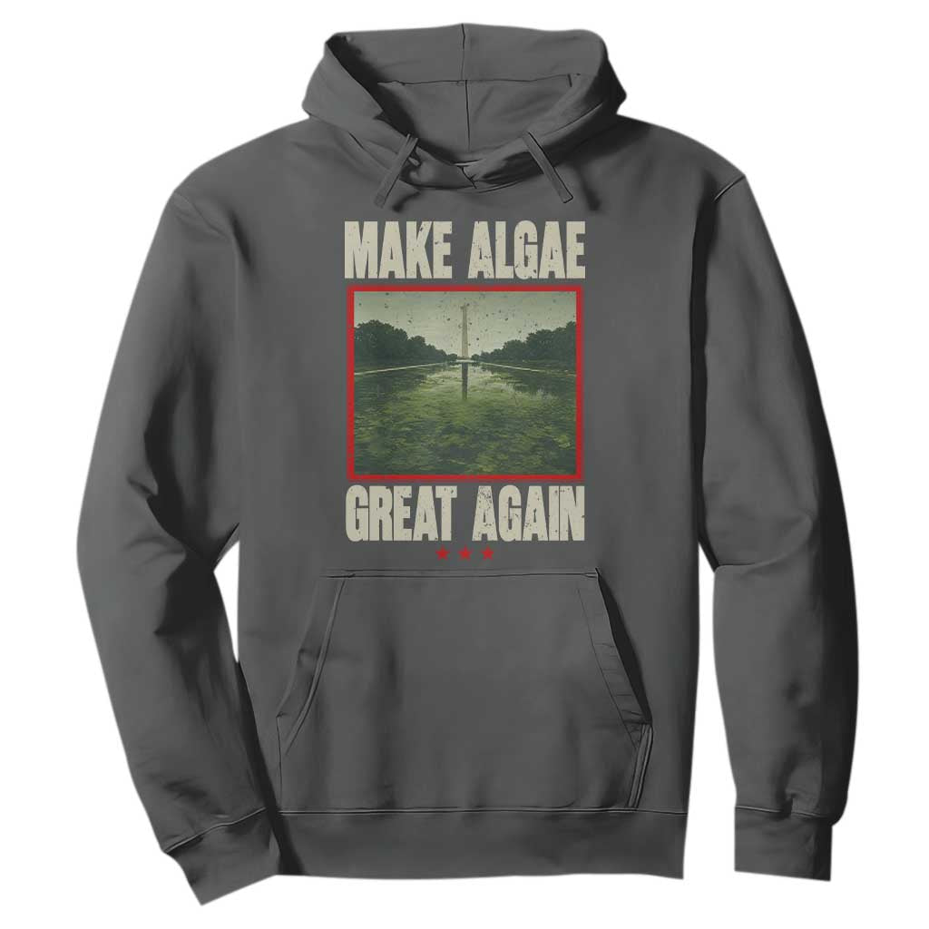 Make Algae Great Again Funny DC Slamp Slime Parody Hoodie Washington Monument Reflecting Pool Vintage Photo