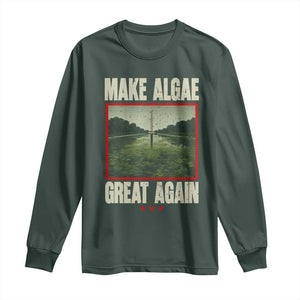 Make Algae Great Again Funny DC Slamp Slime Parody Long Sleeve Shirt Washington Monument Reflecting Pool Vintage Photo