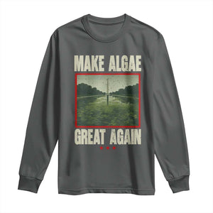Make Algae Great Again Funny DC Slamp Slime Parody Long Sleeve Shirt Washington Monument Reflecting Pool Vintage Photo