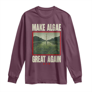 Make Algae Great Again Funny DC Slamp Slime Parody Long Sleeve Shirt Washington Monument Reflecting Pool Vintage Photo