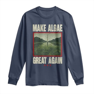 Make Algae Great Again Funny DC Slamp Slime Parody Long Sleeve Shirt Washington Monument Reflecting Pool Vintage Photo