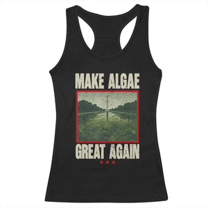 Make Algae Great Again Funny DC Slamp Slime Parody Racerback Tank Top Washington Monument Reflecting Pool Vintage Photo