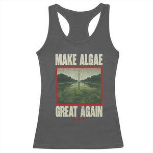 Make Algae Great Again Funny DC Slamp Slime Parody Racerback Tank Top Washington Monument Reflecting Pool Vintage Photo